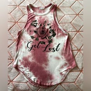 Tie dye dolphin ‘Get Lost’ tank top